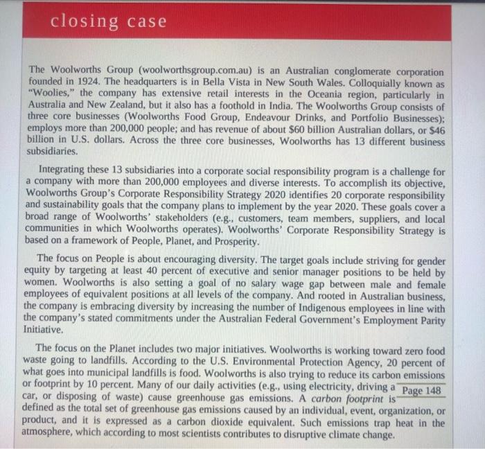 please answer the three questions. closing case