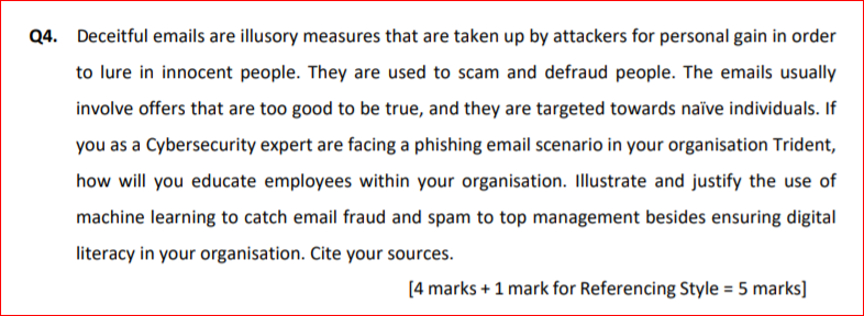 Q4. Deceitful emails are illusory measures that