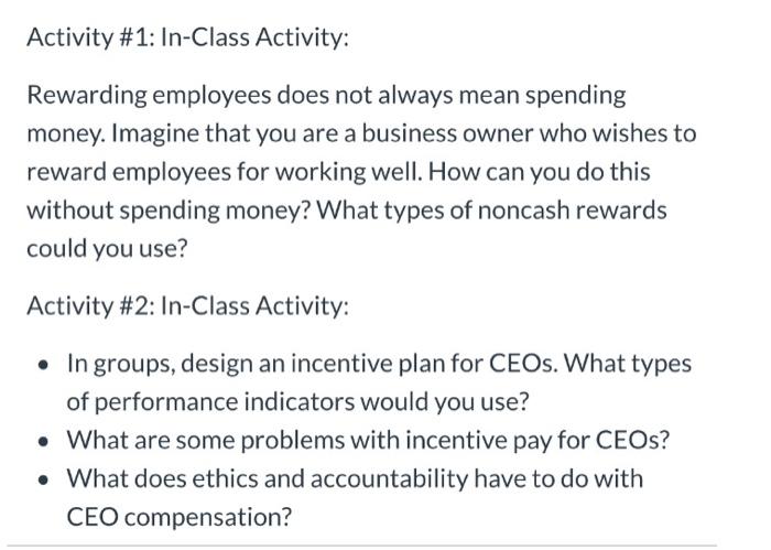 Human Resource management questions Activity #1:
