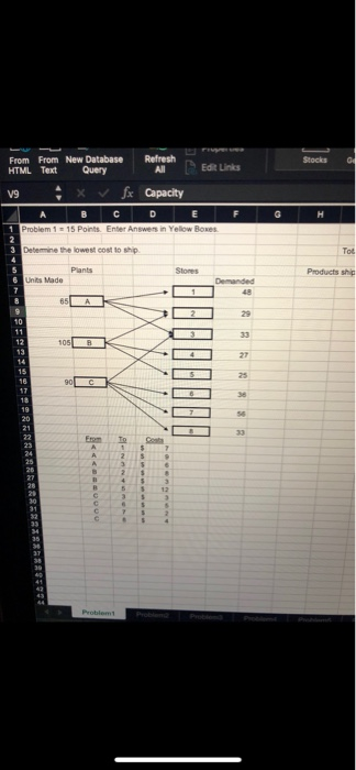 total shipping cost products shipped from B to 5