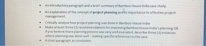 . An introductory paragraph and a brief summary