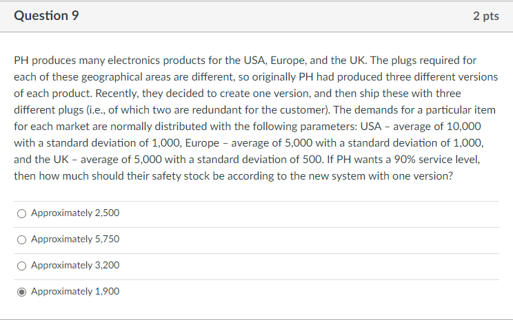 Question 9 2 pts PH produces many electronics