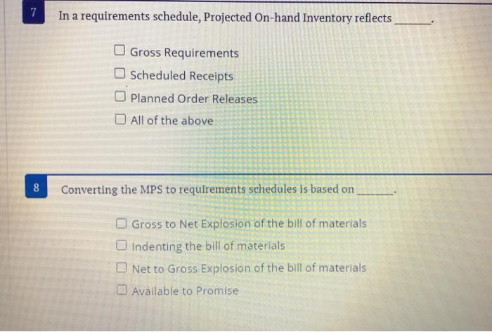 5 and are both measures of inventory. Forecast;