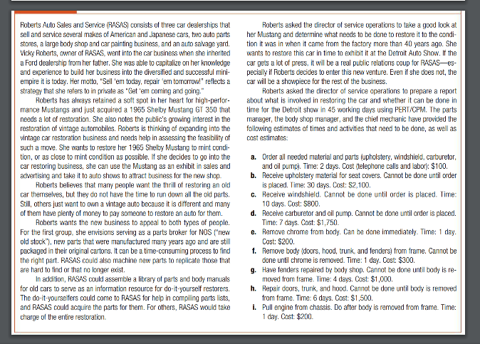 Roberts asked the director of service operations