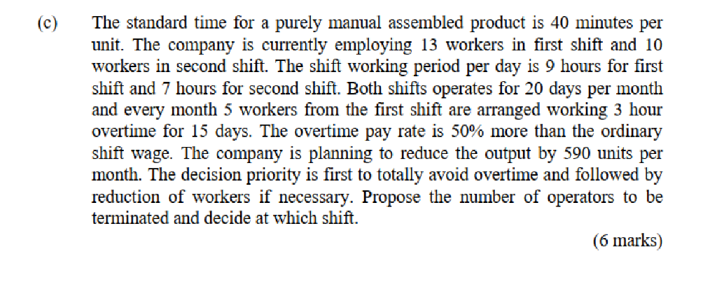 (C) The standard time for a purely manual