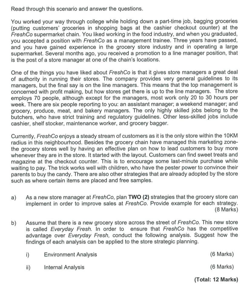 I don't understand Read through this scenario and