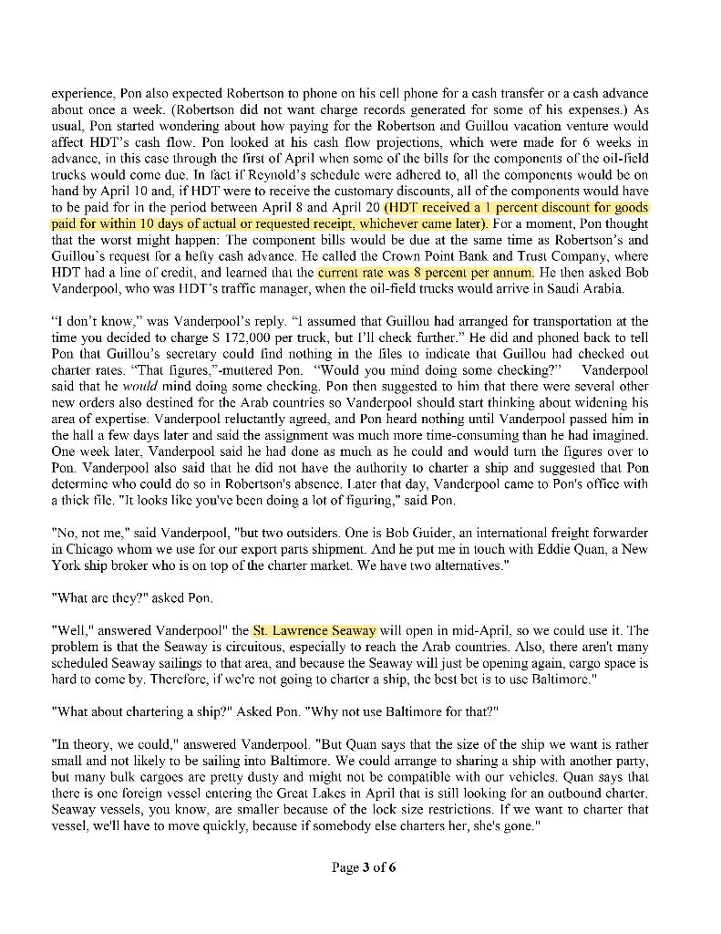 Answer the questions(given in the case study at