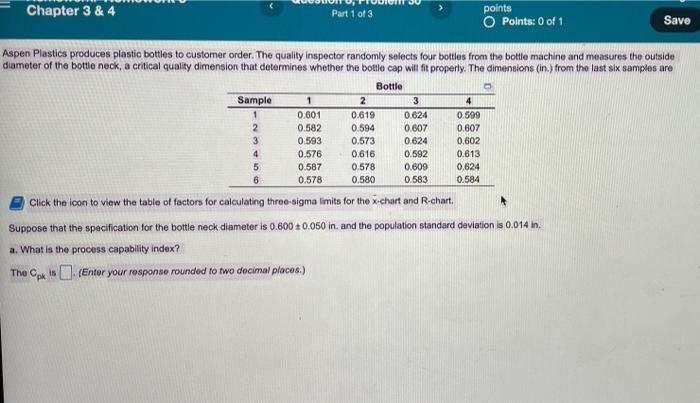 4 1 Chapter 3 & 4 points Part 1 of 3 O Points: 0