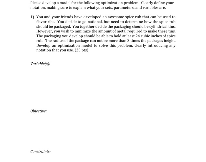 Please develop a model for the following