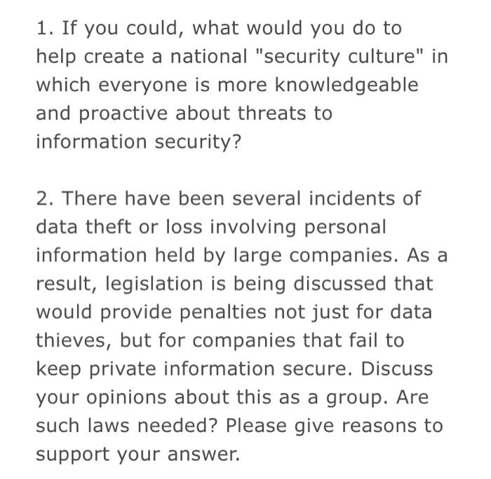 1. If you could, what would you do to help create