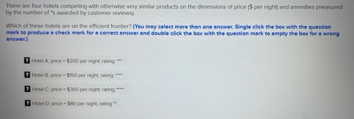 There are four hotels competing with otherwise
