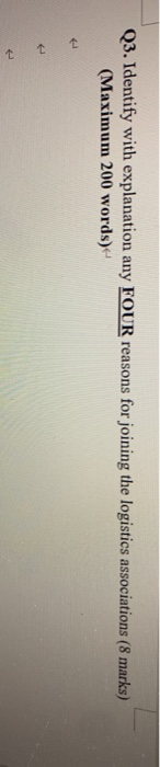 Q3. Identify with explanation any FOUR reasons