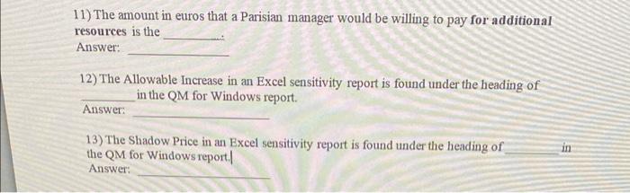 11) The amount in euros that a Parisian manager