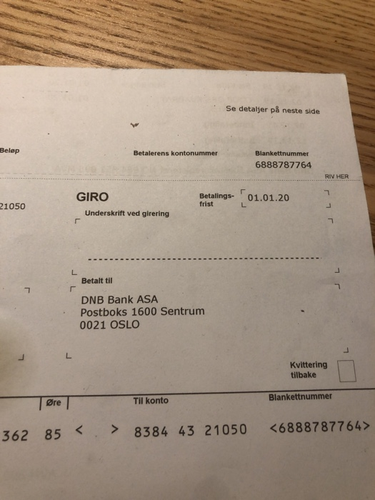 Se detaljer p neste side Belep Betalerens