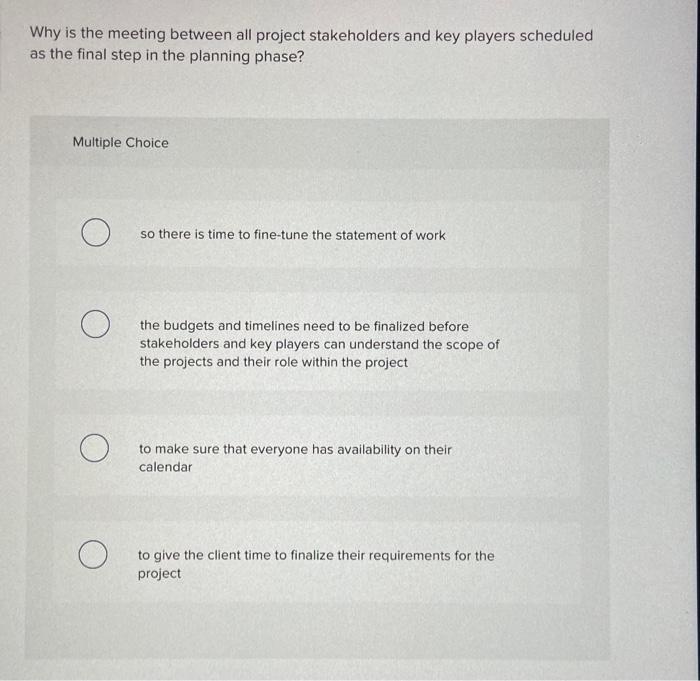 Why is the meeting between all project