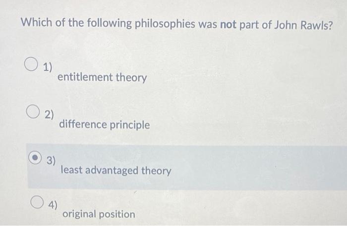 Which of the following philosophies was not part