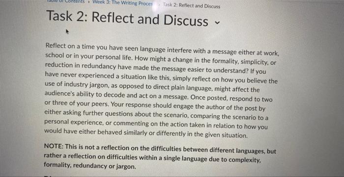 reflect ona time you have seen language