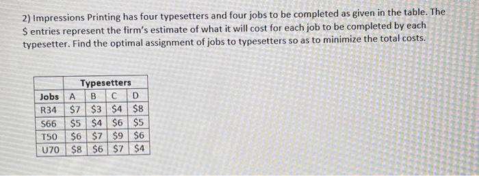 please show all steps 2) Impressions Printing has