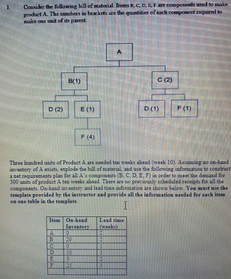 . PLEASE USE TEMPLATE TO ANSWER THE QUESTION!! 1.