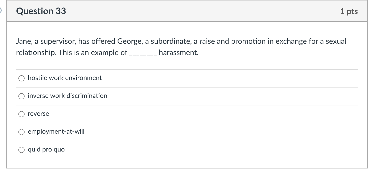 Jane, a supervisor, has offered George, a