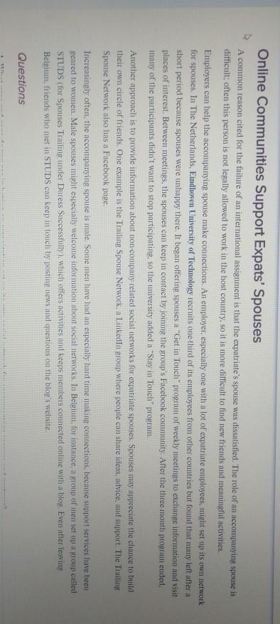 Online Communities Support Expats' Spouses A