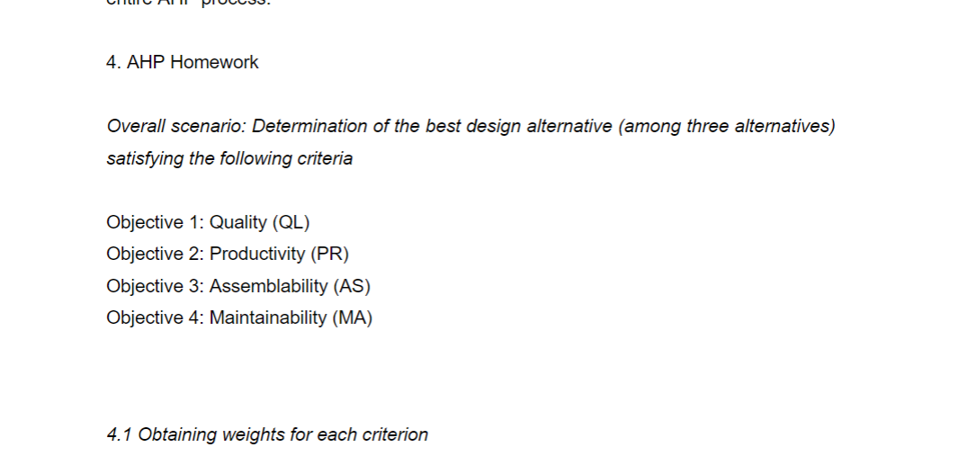Overall scenario: Determination of the best