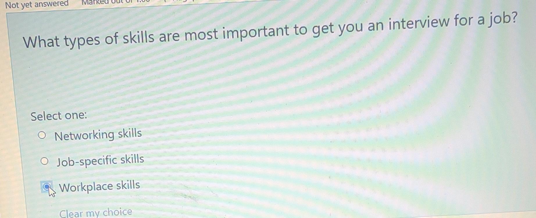 Ma Not yet answered What types of skills are most