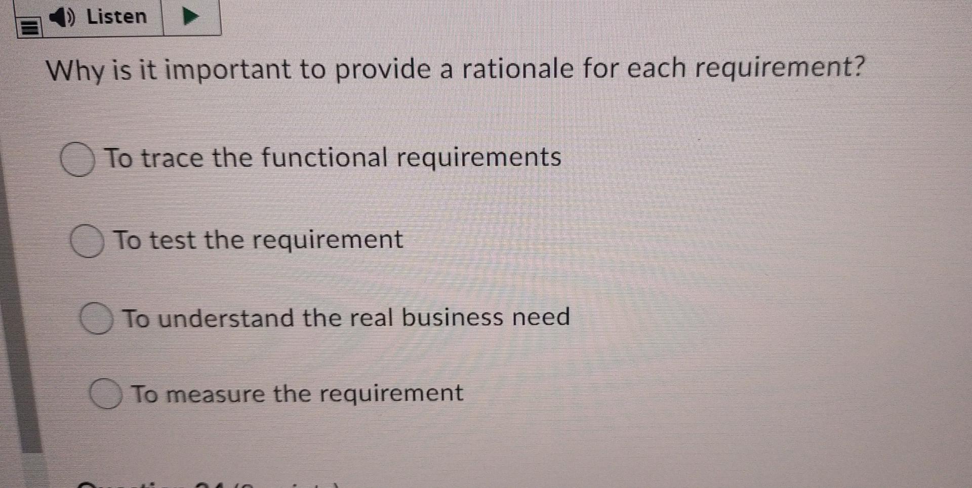 Listen Why is it important to provide a rationale