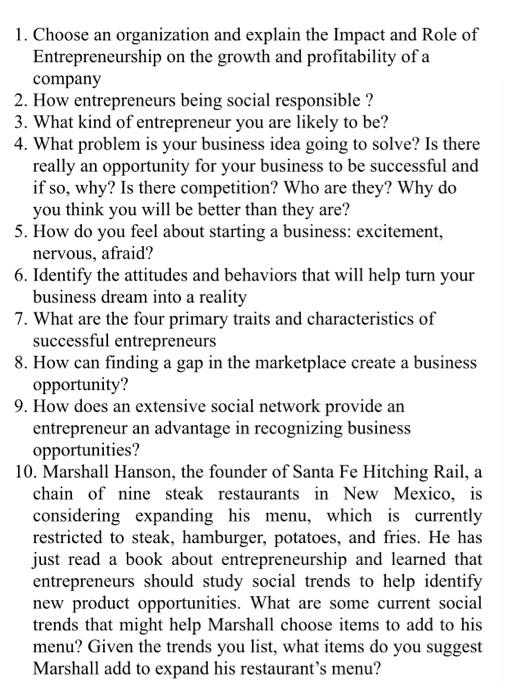 -please answer all the questions. - These