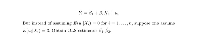 5. Suppose the intercept of simple linear