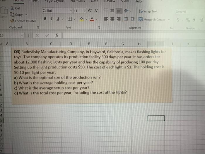 slove it in excel SE Page Layout Formulas Data