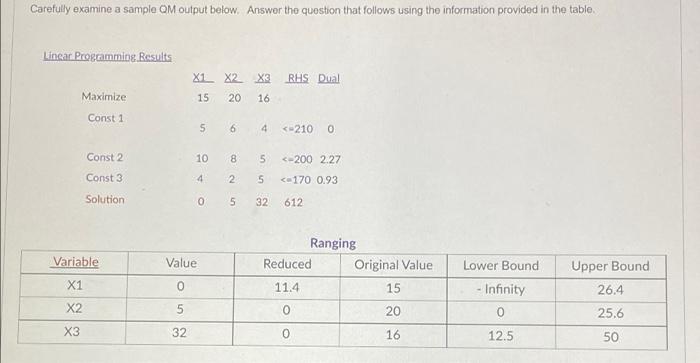 Carefully examine a sample OM output below.