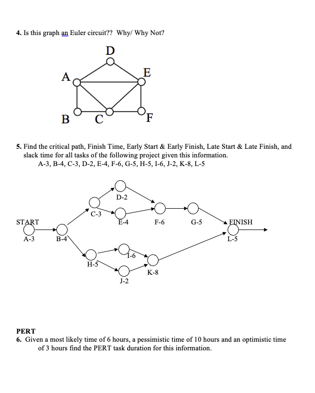 4. Is this graph an Euler circuit?? Why/Why Not?