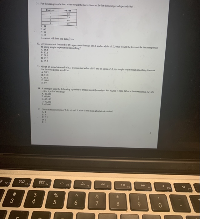 31. For the data given below, what would the wave