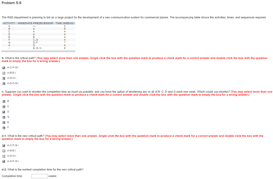 Please only solve part d-2 Problem 5-9 The R&D