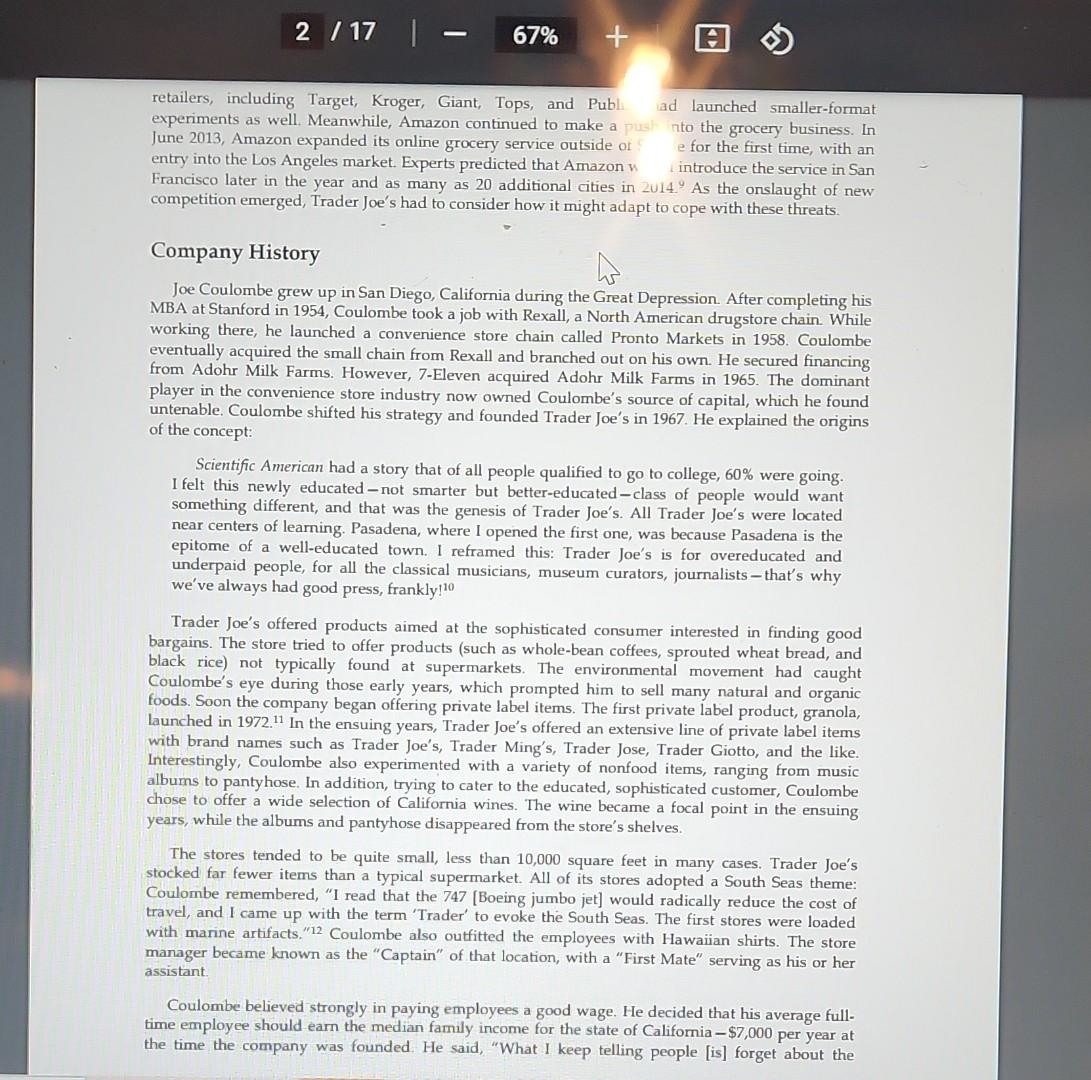 The Trader Joe's case deals with decision making