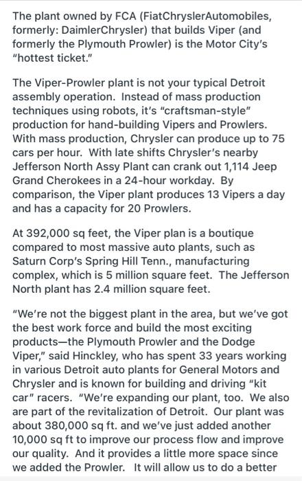 The plant owned by FCA (FiatChryslerAutomobiles,