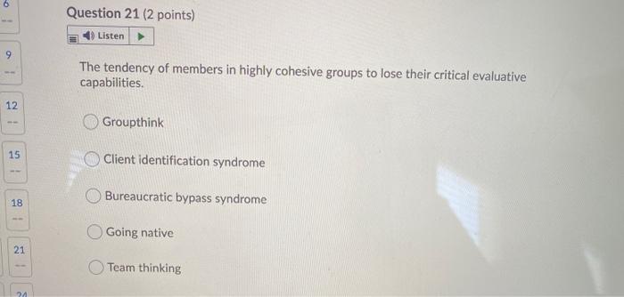 2 3 Question 20 (2 points) Listen 5 6 In which