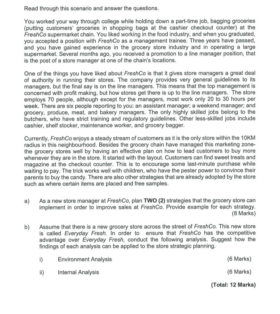 I don't understand Read through this scenario and