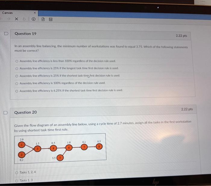Canvas U U XC O Question 8 Given the utilization