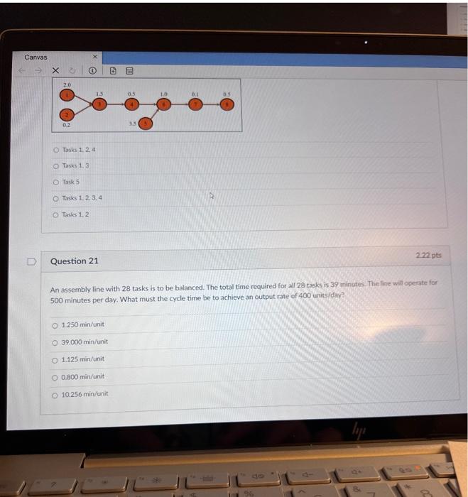 Canvas U U XC O Question 8 Given the utilization