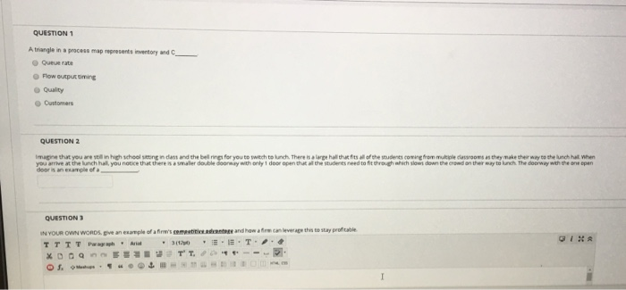 QUESTION 1 A triangle in a process map represents