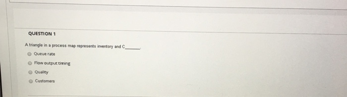 QUESTION 1 A triangle in a process map represents