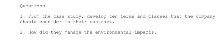 Please read the case study then answer the