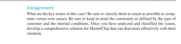 answer the assignment questions The MasterChip