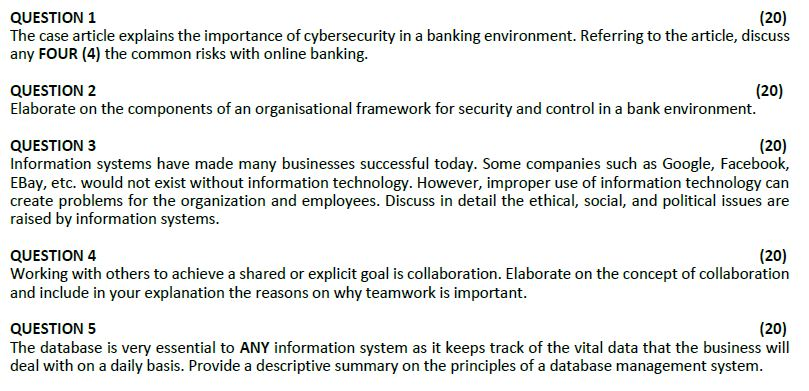 Section A: Read the case scenario below and