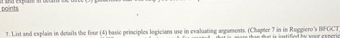7. List and explain in details the four (4) basic