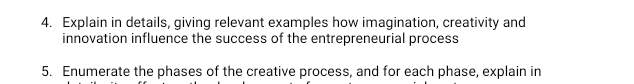 4. Explain in details, giving relevant examples