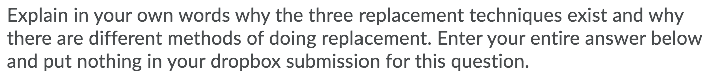 Explain in your own words why the three