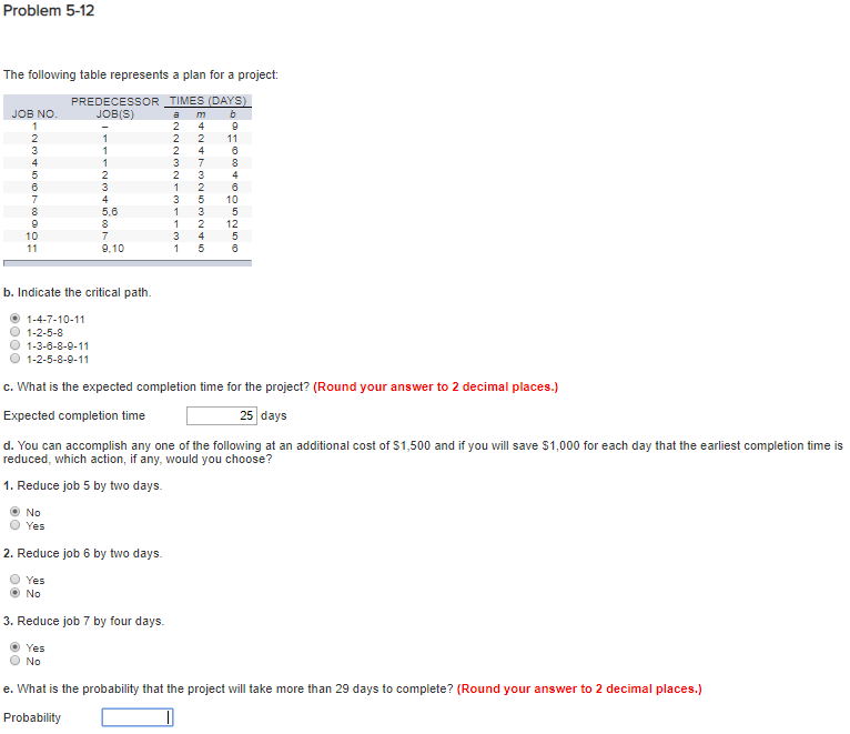 Please only solve part E Problem 5-12 The